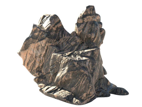 Cliff rock sandy grey 3D Model