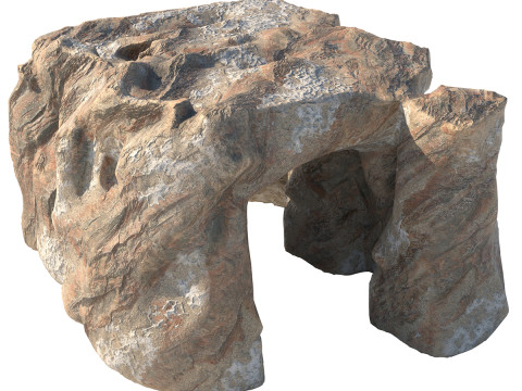 Coral red stone cave entrance 3Dモデル