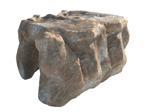 Ingresso della grotta in pietra rossa corallo Modello 3D