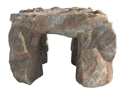 Ingresso della grotta in pietra rossa corallo Modello 3D