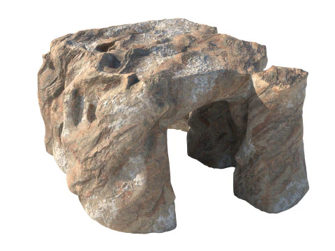 Ingresso della grotta in pietra rossa corallo Modello 3D