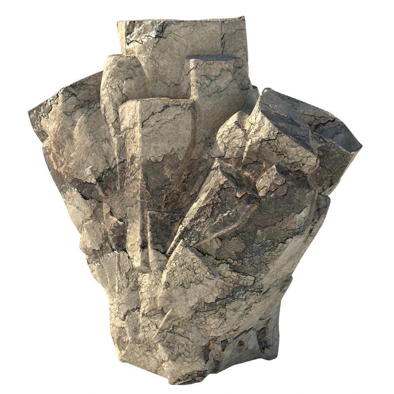 Roccia del terreno incrinata Modello 3D .c4d .max .obj .3ds .fbx .stl .blend