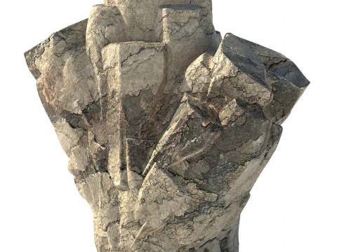 Pęknięta skała glebowa Model 3D