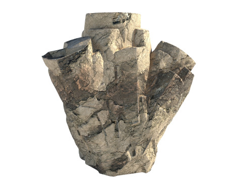 Cracked soil rock 3D Model