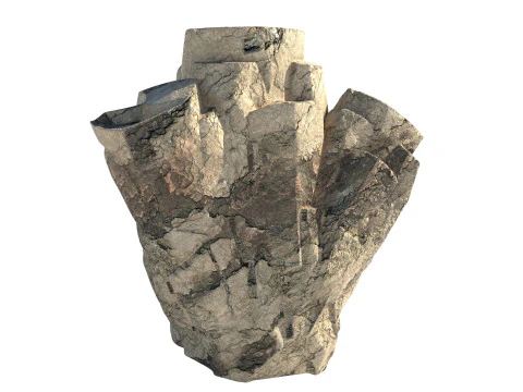 Roccia del terreno incrinata Modello 3D