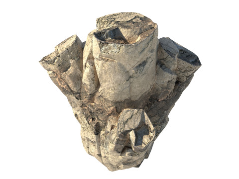Cracked soil rock 3D Model