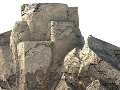 Cracked soil rock 3D Model