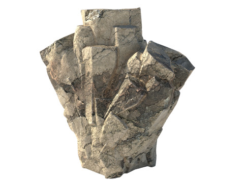 Cracked soil rock 3D Model