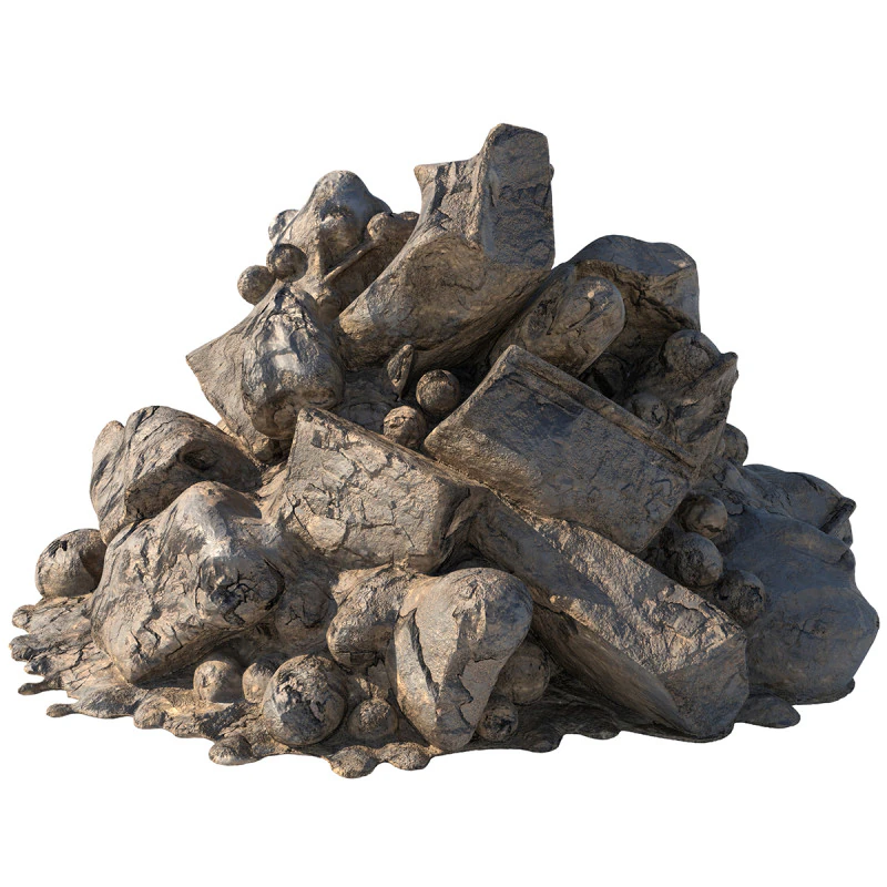 Dirt rock pile 3D Model .c4d .max .obj .3ds .fbx .stl .blend