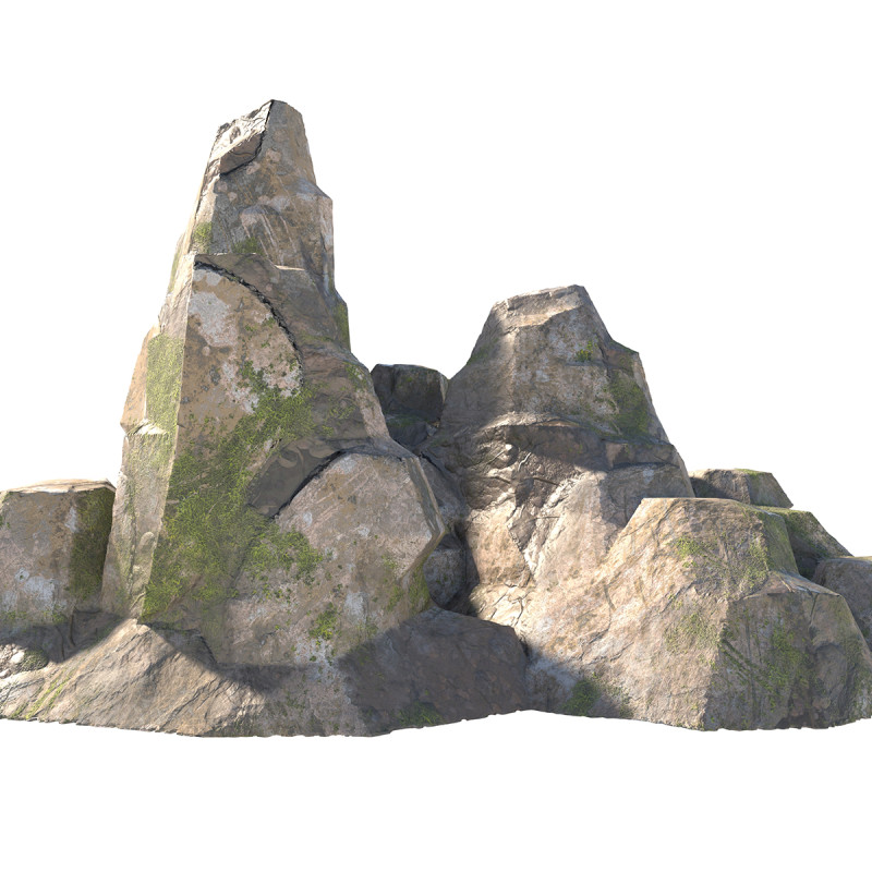 Grass pebble rock 3D Model .c4d .max .obj .3ds .fbx .stl .blend 