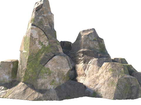 Grass pebble rock 3Dモデル