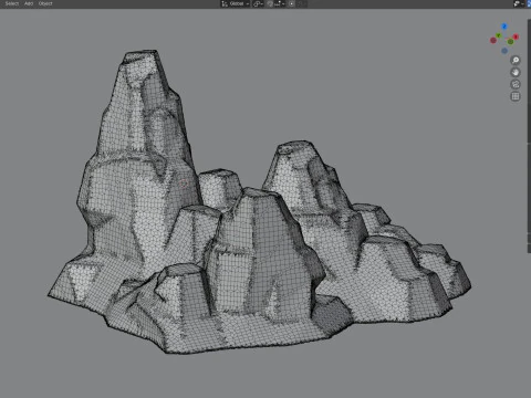 Grass pebble rock 3D Model