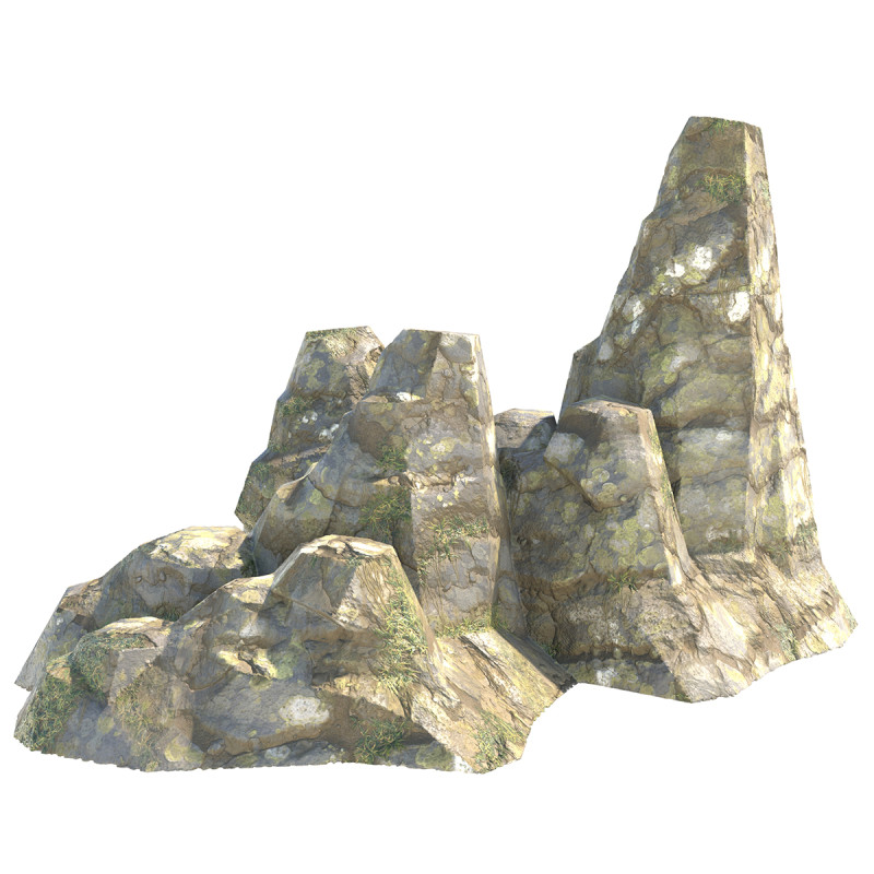 Grass rock cliff 3D Model .c4d .max .obj .3ds .fbx .stl .blend 
