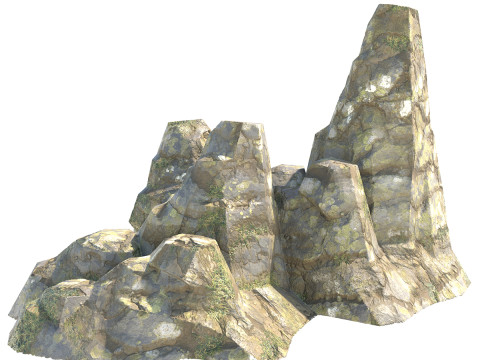 Grass rock cliff 3D 모델