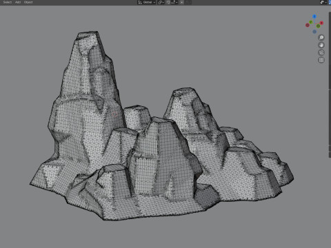 Grass rock cliff 3D Model