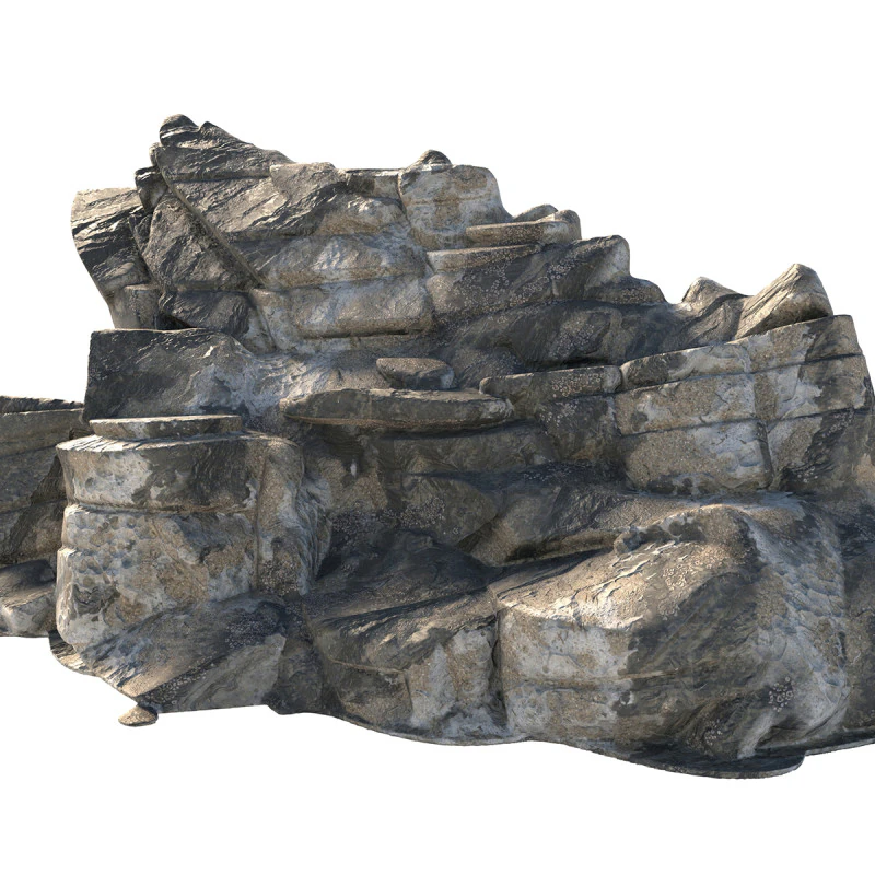 Grey cliff rock v11b 3D Model .c4d .max .obj .3ds .fbx .stl .blend 