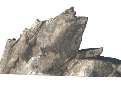 Grey cliff rock v11b 3D Модель