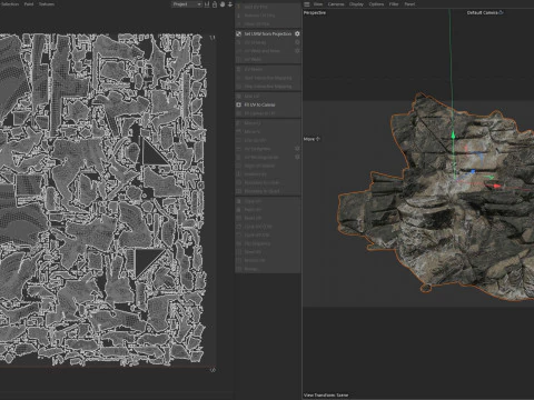 Grey cliff rock v11b 3D Model