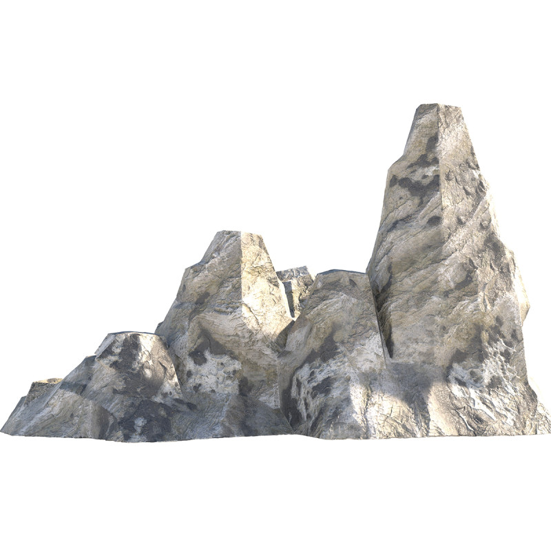 Grey coral rock cliff 3D Model .c4d .max .obj .3ds .fbx .stl .blend 