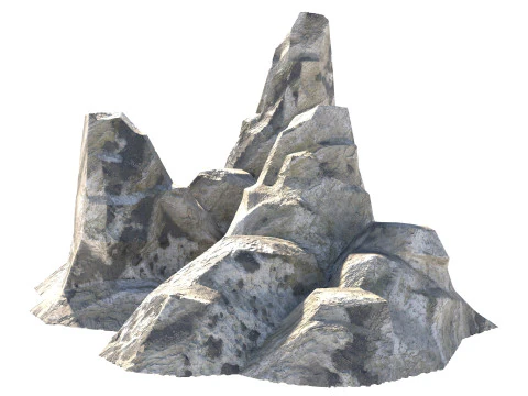 Scogliera di roccia corallina grigia Modello 3D