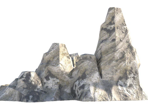 Scogliera di roccia corallina grigia Modello 3D