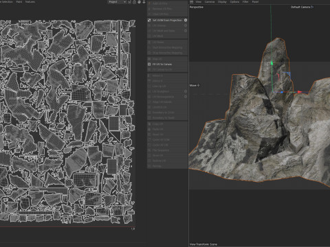 Grey coral rock cliff 3D Model