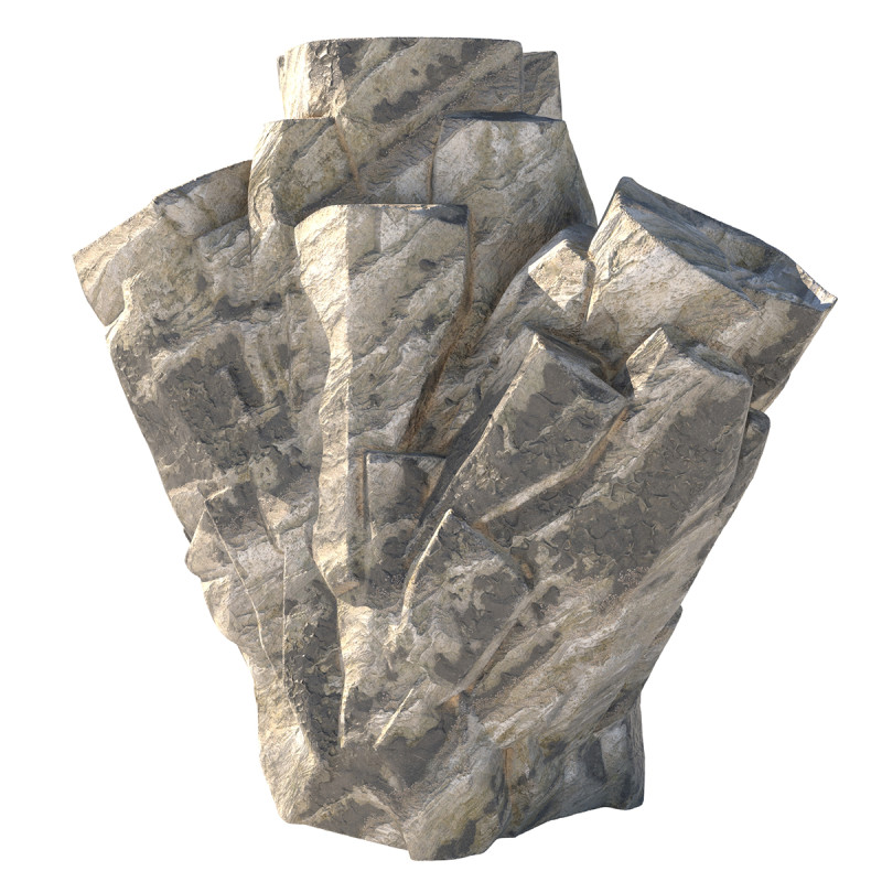 Grey white rock 3D Модель .c4d .max .obj .3ds .fbx .stl .blend