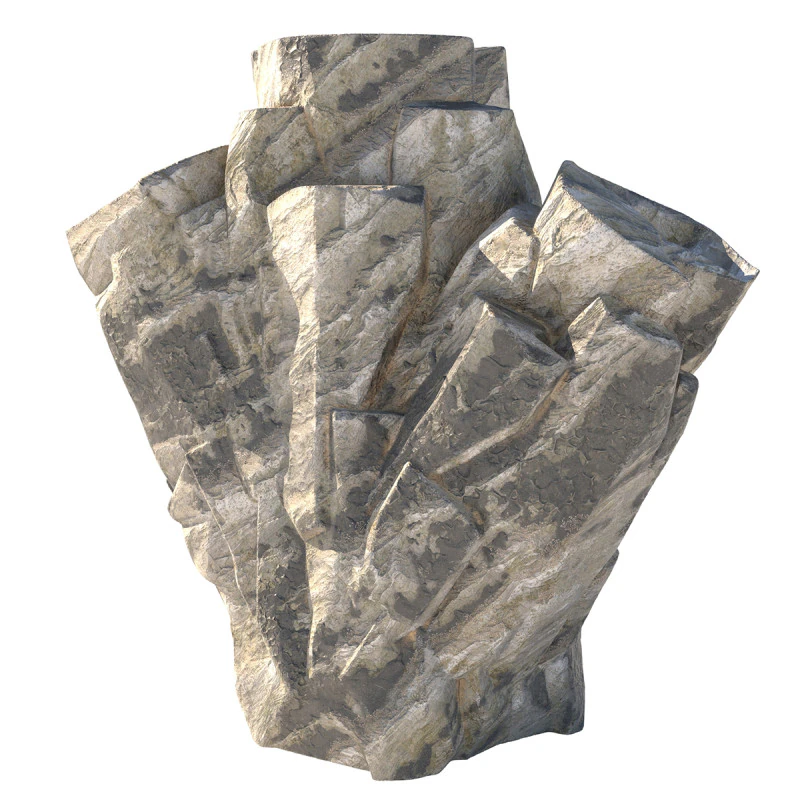 Roccia bianca grigia Modello 3D .c4d .max .obj .3ds .fbx .stl .blend 