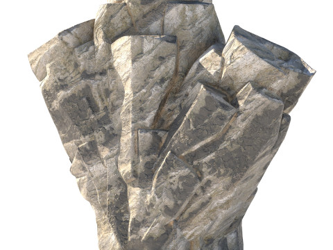 Grey white rock 3D 모델