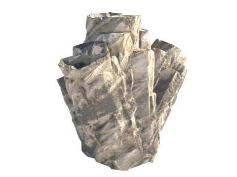 Roccia bianca grigia Modello 3D