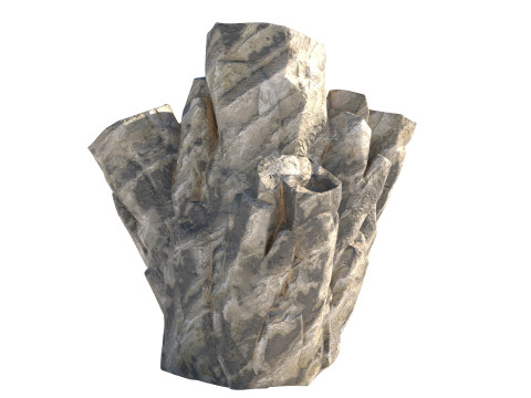 Grey white rock 3D Модель
