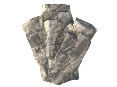 Grey white rock 3D Модель