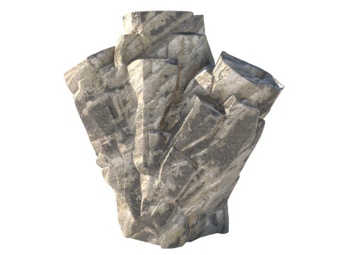Roccia bianca grigia Modello 3D