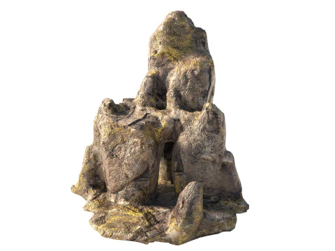 Jungle moss cliff rock 3D Model