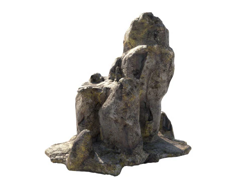 Jungle moss cliff rock 3D Model