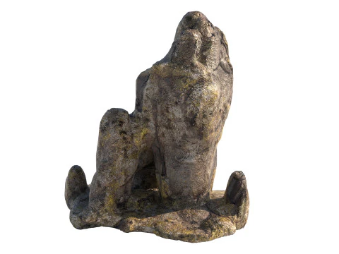 Jungle moss cliff rock 3D Model