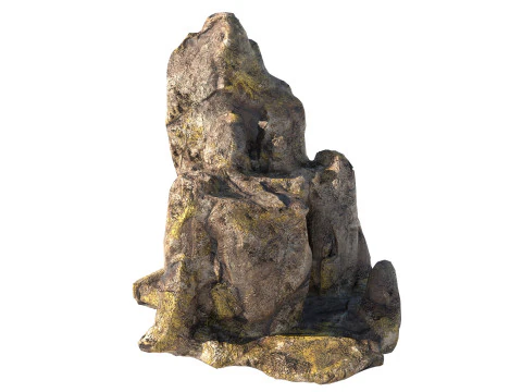 Jungle moss cliff rock 3D Model