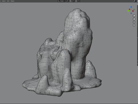 Jungle moss cliff rock 3D Model
