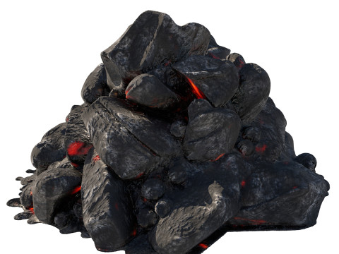 Lit coal pile 3D 모델