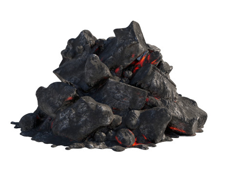 Lit coal pile 3D Модель