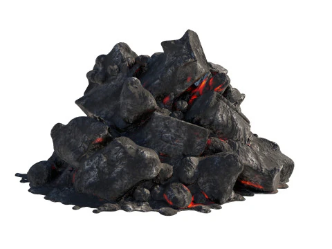 Lit coal pile 3D Model