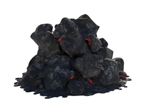 Lit coal pile 3D Model