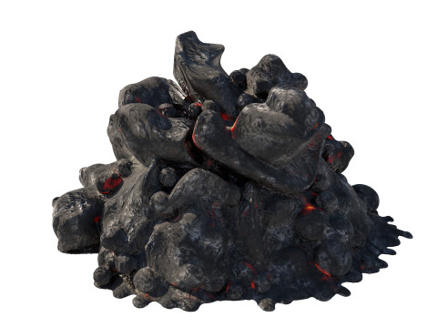 Lit coal pile 3D Модель