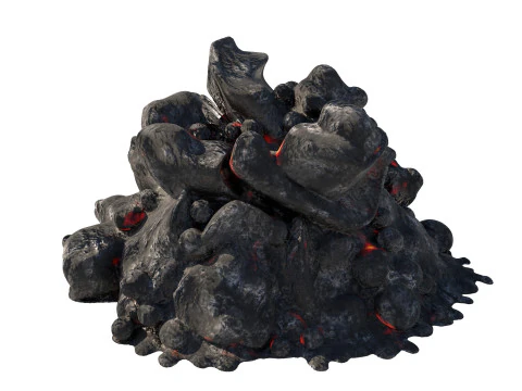 Lit coal pile 3D Model