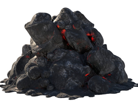 Lit coal pile 3D Модель