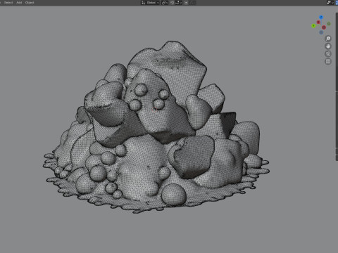Lit coal pile 3D Модель
