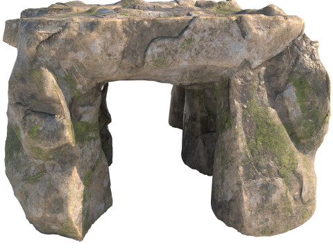 Moss rock cave entrance 3Dモデル