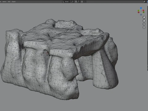 Ingresso della grotta di roccia muschiosa Modello 3D