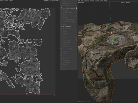 Ingresso della grotta di roccia muschiosa Modello 3D