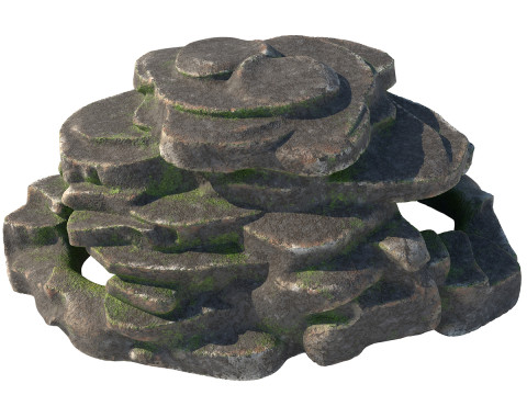 Moss rock steps 3Dモデル